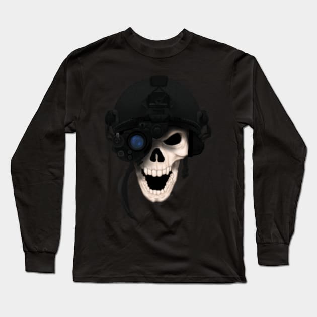 Tactical skull Long Sleeve T-Shirt by 752 Designs